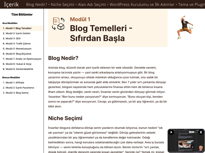 Blog Temelleri - WordPress kurulumu ve niche seçimi